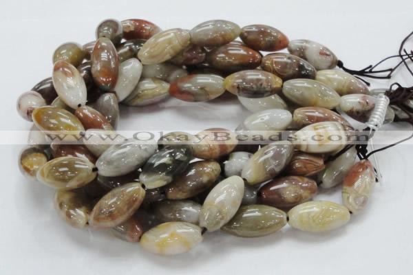 CAG775 15.5 inches 15*30mm rice yellow agate gemstone beads