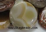 CAG781 15.5 inches 40mm flat round yellow agate gemstone beads