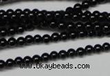 CAG7850 15.5 inches 2mm round black agate beads wholesale