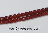 CAG7860 15.5 inches 2mm faceted round red agate beads wholesale