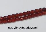 CAG7861 15.5 inches 3mm faceted round red agate beads wholesale