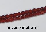 CAG7862 15.5 inches 5mm faceted round red agate beads wholesale