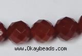 CAG7865 15.5 inches 20mm faceted round red agate beads wholesale