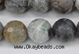 CAG7873 15.5 inches 20mm faceted round silver needle agate beads