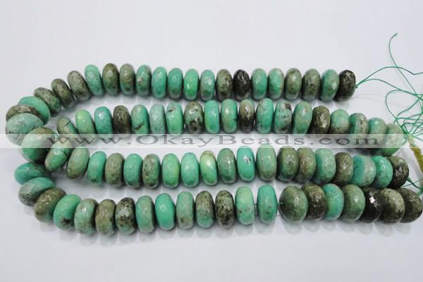 CAG7890 15.5 inches 13*18mm faceted rondelle grass agate beads