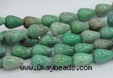 CAG7894 15.5 inches 6*10mm teardrop grass agate beads wholesale