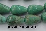 CAG7899 15.5 inches 13*18mm teardrop grass agate beads wholesale