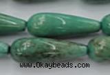 CAG7901 15.5 inches 10*30mm teardrop grass agate beads wholesale