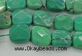 CAG7911 15.5 inches 12*12mm faceted square grass agate beads