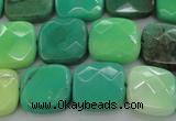 CAG7912 15.5 inches 14*14mm faceted square grass agate beads