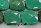 CAG7917 15.5 inches 25*25mm faceted square grass agate beads