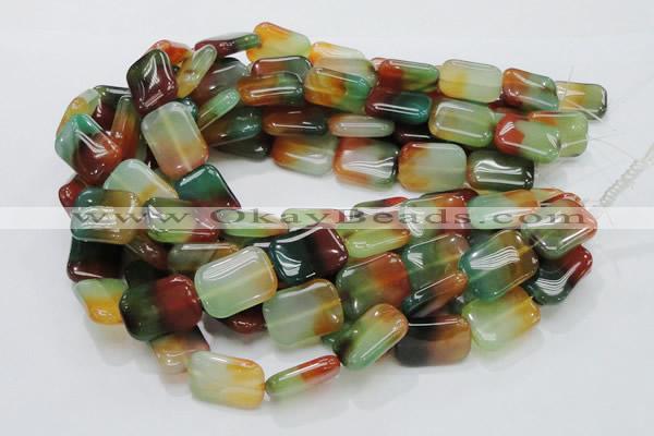 CAG792 15.5 inches 18*25mm rectangle rainbow agate gemstone beads