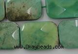 CAG7926 15.5 inches 18*25mm faceted rectangle grass agate beads