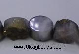 CAG7947 7.5 inches 8*10mm oval plated white druzy agate beads