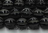 CAG8001 15.5 inches 10mm carved round black agate beads