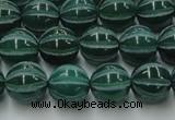 CAG8006 15.5 inches 10mm carved round green agate beads