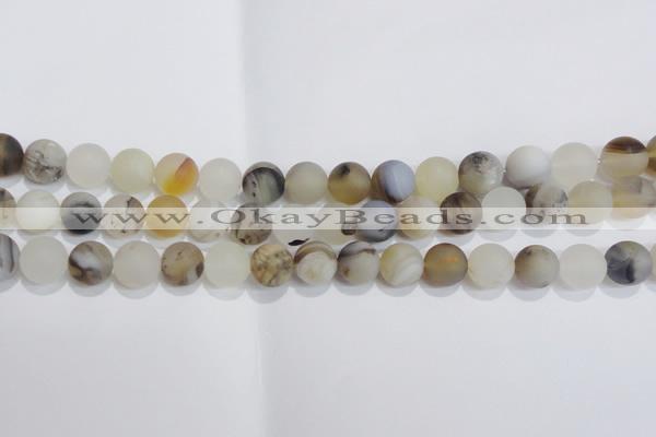 CAG8014 15.5 inches 10mm round matte Montana agate gemstone beads