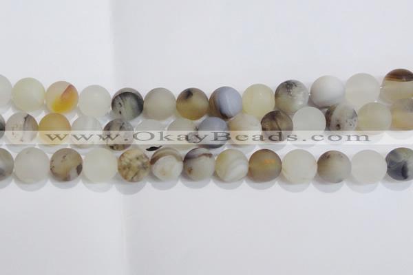 CAG8016 15.5 inches 14mm round matte Montana agate gemstone beads