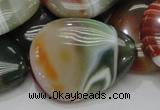 CAG809 15.5 inches 30*40mm flat teardrop rainbow agate gemstone beads