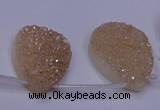 CAG8131 Top drilled 18*25mm teardrop champagne plated druzy agate beads