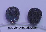 CAG8134 Top drilled 18*25mm teardrop rainbow plated druzy agate beads