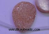 CAG8141 Top drilled 30*40mm teardrop champagne plated druzy agate beads