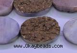 CAG8203 7.5 inches 20*30mm oval glod plated druzy agate beads