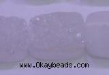 CAG8260 Top drilled 20*30mm rectangle white plated druzy agate beads