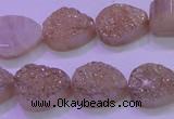 CAG8271 7.5 inches 10*14mm teardrop champagne plated druzy agate beads