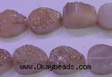 CAG8281 7.5 inches 12*16mm teardrop champagne plated druzy agate beads