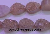 CAG8291 7.5 inches 13*18mm teardrop champagne plated druzy agate beads