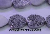 CAG8302 7.5 inches 15*20mm teardrop silver plated druzy agate beads