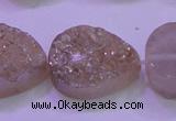 CAG8321 7.5 inches 20*30mm teardrop champagne plated druzy agate beads