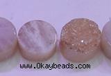 CAG8381 7.5 inches 20mm coin champagne plated druzy agate beads