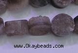 CAG8432 15.5 inches 14mm coin grey druzy agate gemstone beads