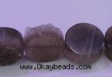 CAG8434 15.5 inches 18mm coin grey druzy agate gemstone beads