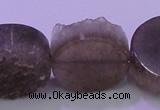 CAG8438 15.5 inches 28mm coin grey druzy agate gemstone beads