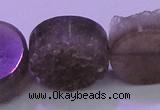 CAG8439 15.5 inches 30mm coin grey druzy agate gemstone beads