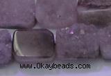 CAG8453 15.5 inches 13*18mm rectangle grey druzy agate gemstone beads