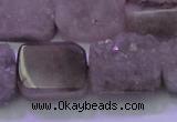 CAG8454 15.5 inches 15*20mm rectangle grey druzy agate gemstone beads