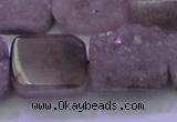 CAG8455 15.5 inches 18*25mm rectangle grey druzy agate gemstone beads