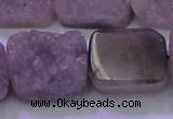 CAG8456 15.5 inches 20*30mm rectangle grey druzy agate gemstone beads