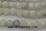 CAG8513 15.5 inches 4mm faceted round grey agate beads wholesale