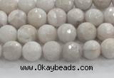 CAG8514 15.5 inches 6mm faceted round grey agate beads wholesale