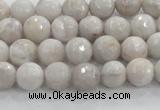 CAG8515 15.5 inches 8mm faceted round grey agate beads wholesale