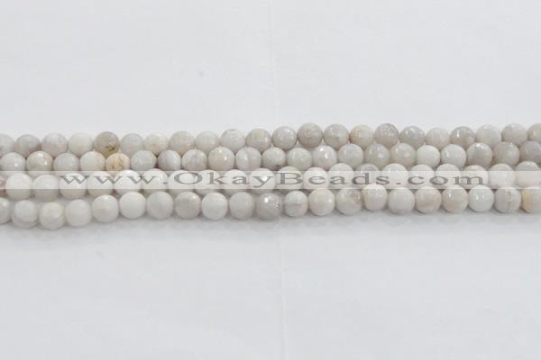 CAG8516 15.5 inches 10mm faceted round grey agate beads wholesale