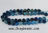 CAG8554 12*14mm - 14*15mm faceted nuggets dragon veins agate beads