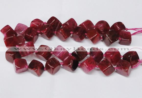 CAG8574 15.5 inches 15*16mm - 17*18mm cube dragon veins agate beads