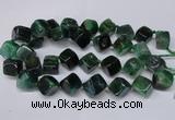 CAG8576 15.5 inches 15*16mm - 17*18mm cube dragon veins agate beads