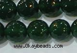 CAG8586 15.5 inches 16mm faceted round green agate gemstone beads